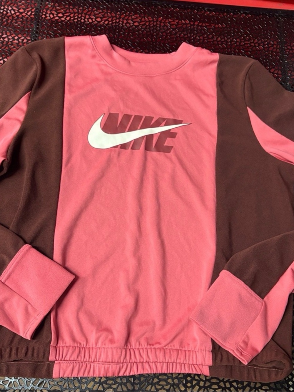 Nike long sleeve women’s running top with graphic logo medium